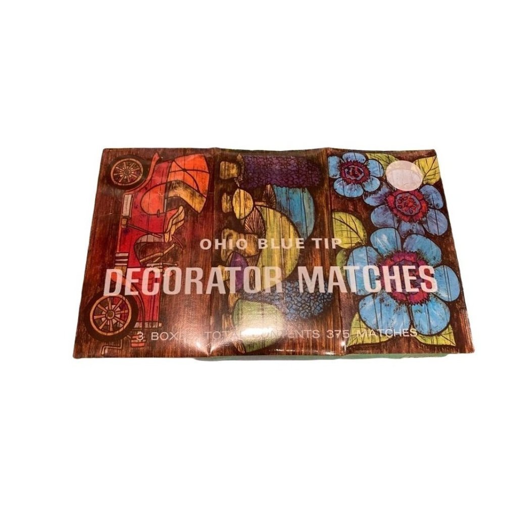 Vintage Unopened Ohio Blue Tip Decorator Matches. 375 Matches $40 Per Pack. 350